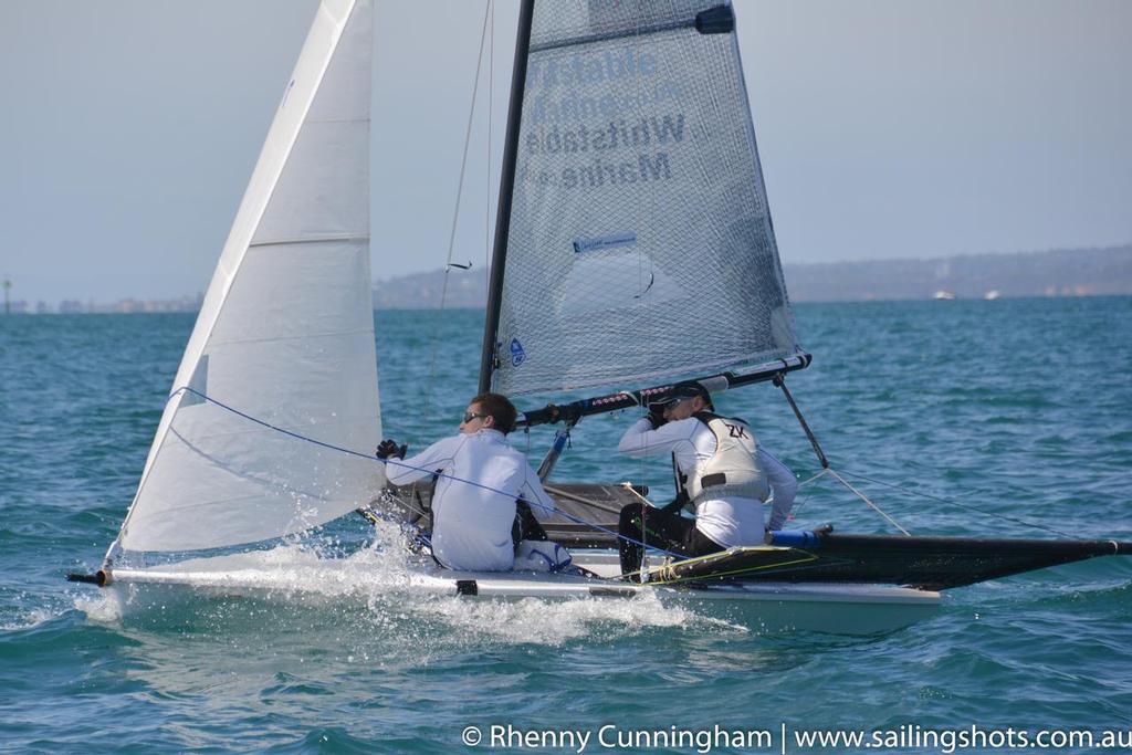 Off the pace Lewns & Pygall GBR  - 2015 ISail Whitsundays B14 Worlds Day 4  © Rhenny Cunningham